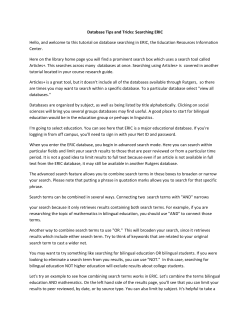 "Database Tips and Tricks: Searching ERIC" transcript