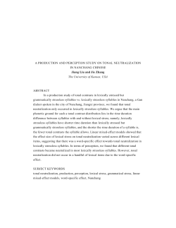 A production and perception study on tonal neutralization in
