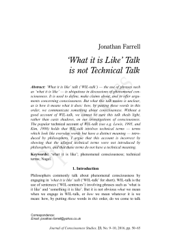 `What it is Like` Talk is not Technical Talk