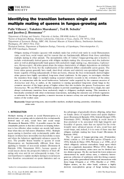 Identifying the transition between single and multiple mating of