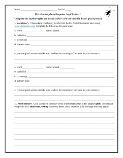 The Metamorphosis Response Log Chapter 1