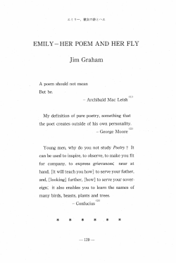 EMILY&mdash;HER POEM AND HER FLY Jim Graham