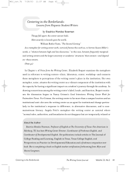 Centering in the Borderlands - UALR Rhetoric and Writing Research