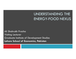 UNDERSTANDING THE ENERGY-FOOD NEXUS