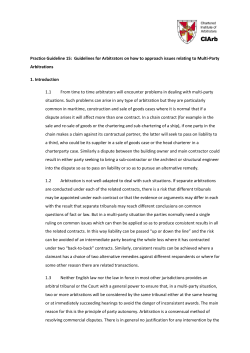 Multi-party Arbitrations - Chartered Institute of Arbitrators