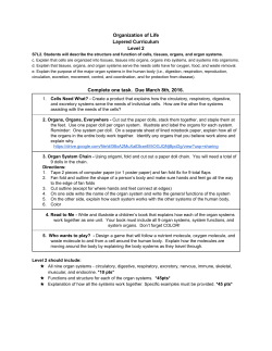 Organization of Life Layered Curriculum Level 2 Complete one task