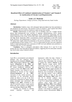 Beneficial Effect of Combined Administration of Vitamin C and