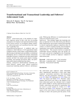 Transformational and Transactional Leadership and Followers