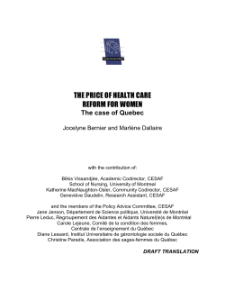 THE PRICE OF HEALTH CARE REFORM FOR WOMEN: The case