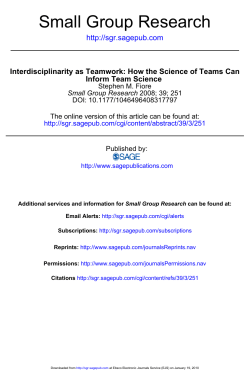 Interdisciplinarity as Teamwork: How the Science of Teams Can