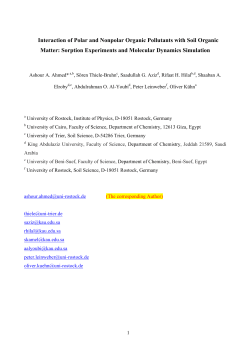 Interaction of Polar and Nonpolar Organic Pollutants with Soil