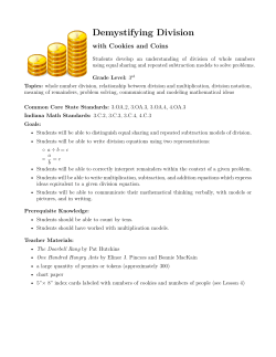 Demystifying Division - Riverbend Community Math Center