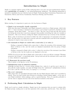 Introduction to Maple