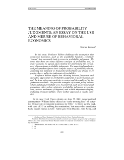 THE MEANING OF PROBABILITY JUDGMENTS: AN ESSAY ON