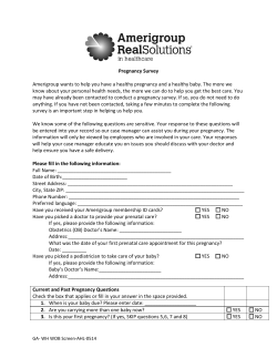 Pregnancy Survey Amerigroup wants to help you have a healthy