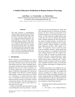A Model of Discourse Predictions in Human Sentence Processing