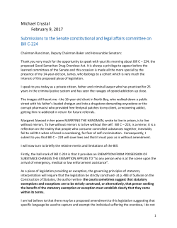 Michael Crystal February 9, 2017 Submissions