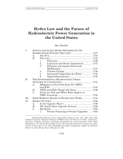 Hydro Law and the Future of Hydroelectric Power Generation in the