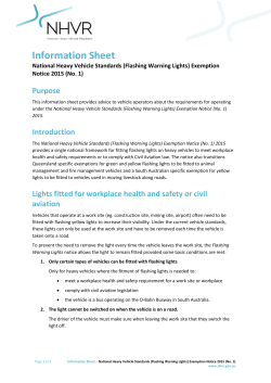 (Flashing Warning Lights) Exemption Notice 2015 (No. 1)