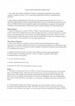 CADET MESS DINNER GUIDELINES 1. This cadet mess dinner