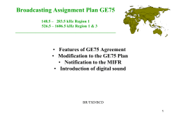 Broadcasting Assignment Plan GE75