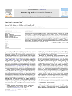 Anxiety in personality - The Personality Project