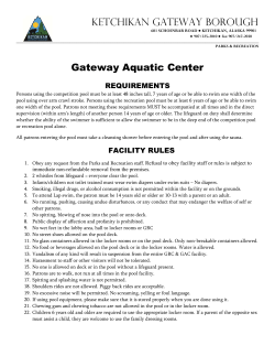 KETCHIKAN GATEWAY BOROUGH Gateway Aquatic Center