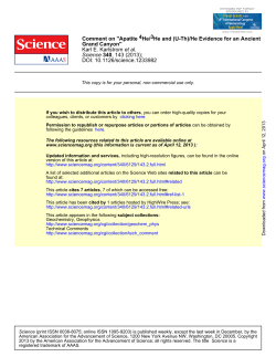 (U-Th)/He Evidence - University of Oregon