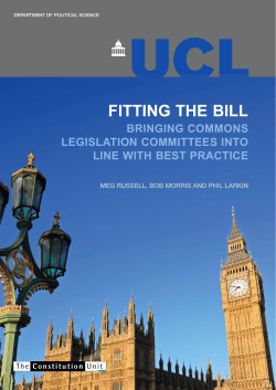 Fitting the Bill: Bringing Commons Legislation Committees