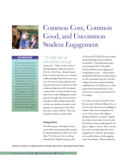 Common Core, Common Good, and Uncommon Student