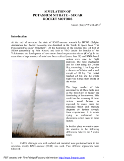 SIMULATION OF POTASSIUM NITRATE – SUGAR ROCKET MOTORS