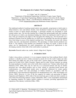 Development of a Cashew Nut Cracking Device