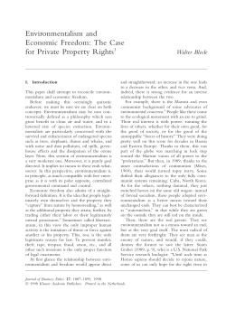 Environmentalism and Economic Freedom