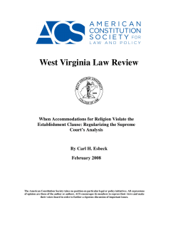 West Virginia Law Review When Accommodations for Religion