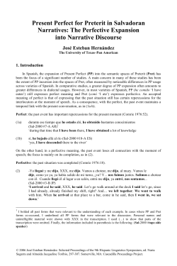 Present Perfect for Preterit in Salvadoran Narratives