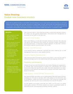 Voice Peering Enable new business models