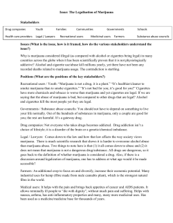 The Legalisation of Marijuana Stakeholders