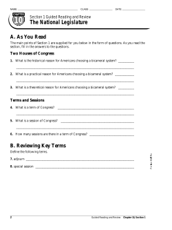 Chapter 10, Section 1: Guided Reading