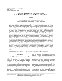 Effects of Supplementation with Amino Acids on in vitro