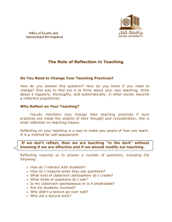 The Role of Reflection in Teaching