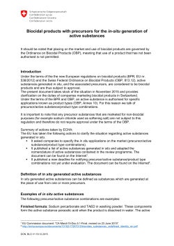 Biocidal products with precursors for the in