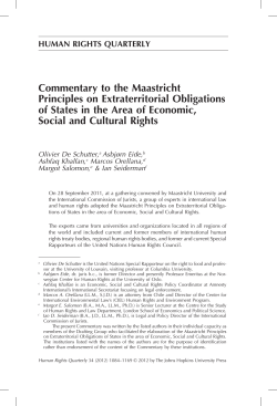 Commentary to the Maastricht Principles on Extraterritorial