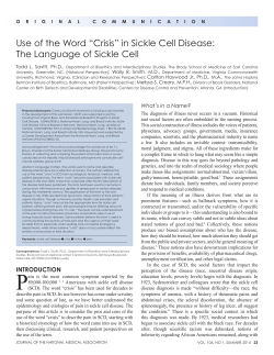 Use of the Word &ldquo;Crisis&rdquo; in Sickle Cell Disease: The