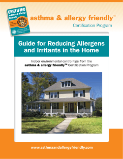 Guide for Reducing Allergens and Irritants in the Home