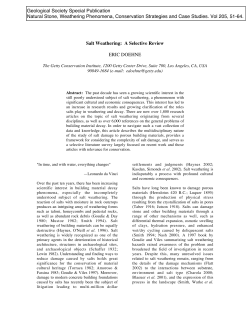 Salt Weathering: A Selective Review
