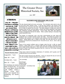 June 2007 - Greater Dover Historical Society