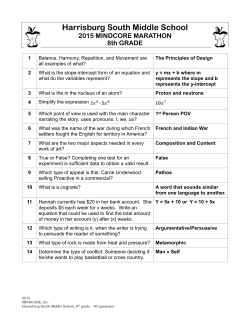 8th Grade Questions - Harrisburg South Middle School