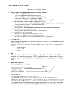 The Scarlet Letter Character Analysis