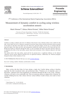 Measurement of dynamic comfort in cycling using wireless
