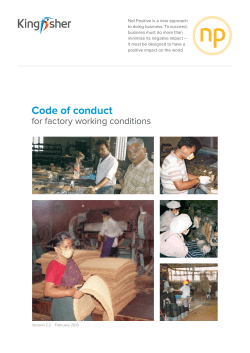 Kingfisher Code of Conduct for factory working